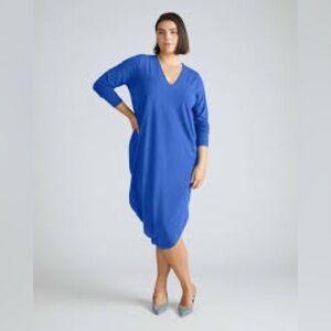 Universal Standard Iconic Long Sleeve V-Neck Geneva Dress size large Lagenlook